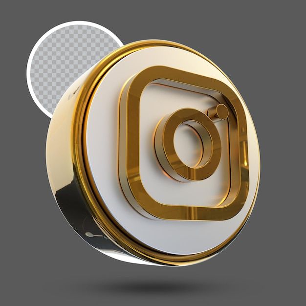 3d render icono de instagram de redes sociales _ Archivo PSD Premium