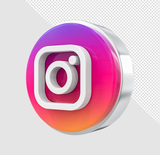 Logotipo do instagram isolado em renderização 3d _ PSD Premium